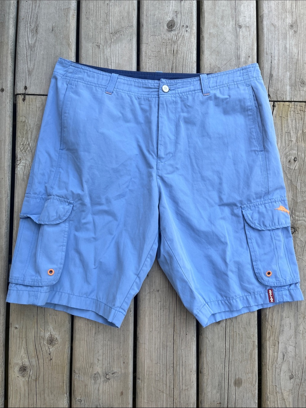 Tommy Bahama Relax Light Blue Men's Cargo Shorts with Flap Pockets size 36